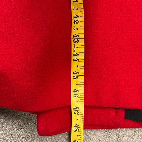 Lady Suzette Coat Womens 2XL Red Double Breasted Long Andover Scarf Wool 80s USA - Picture 11 of 12